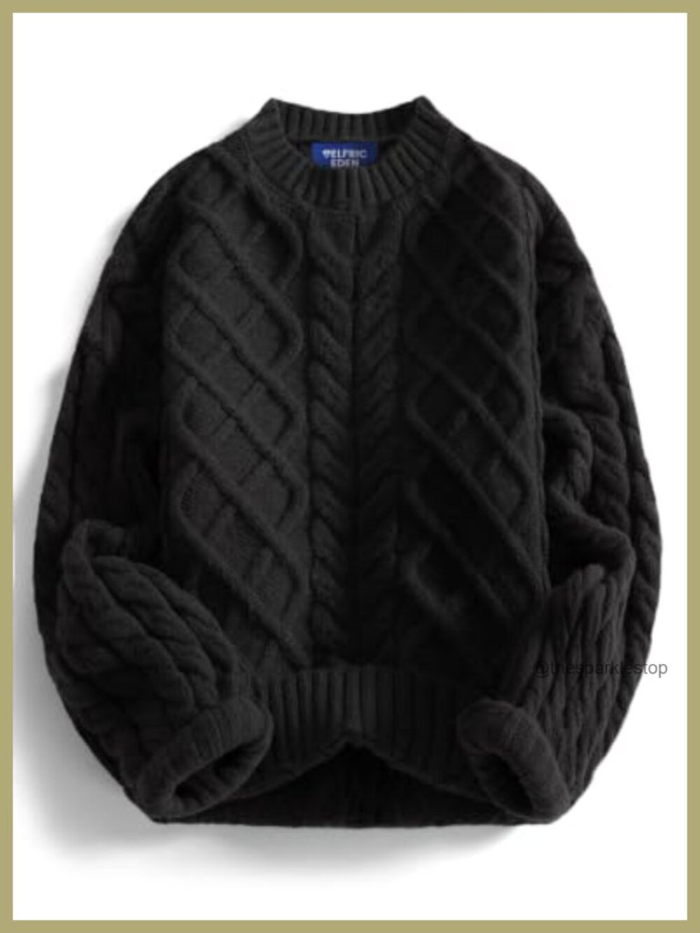 Womens Oversized Cable Knit Pullover Sweater Chunky Crewneck Long Sleeve
